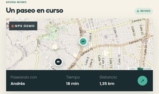 Seguimiento GPS en tiempo real del paseo en WalkPet Care