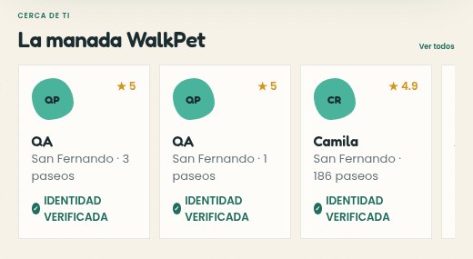 Paseadores verificados cerca de ti en WalkPet Care